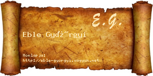 Eble Györgyi névjegykártya